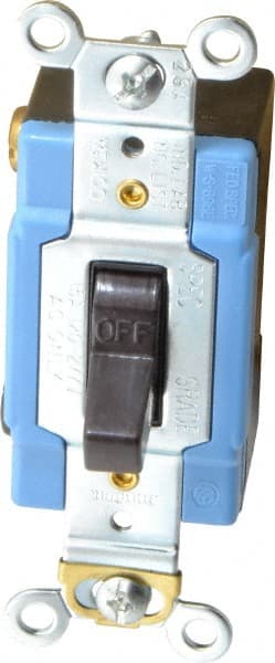 1 Pole, 120 to 277 VAC, 15 Amp, Industrial Grade Toggle Wall Switch MPN:1201B