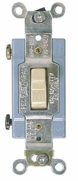1 Pole, 120 to 277 V, 20 Amp, Industrial Grade Toggle Wall Switch MPN:2221LTV