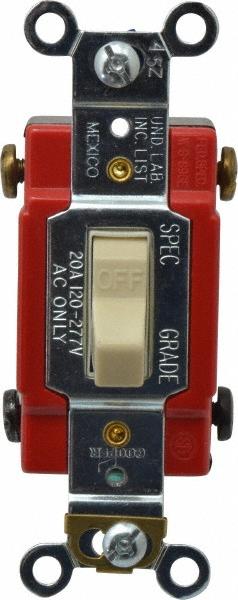 2 Pole, 120 to 277 V, 20 Amp, Industrial Grade Toggle Wall Switch MPN:2222V