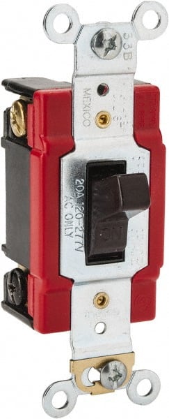 1 Pole, 120 to 277 VAC, 20 Amp, Industrial Grade Toggle Wall Switch MPN:AH1221B