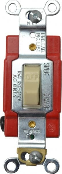 1 Pole, 120 to 277 VAC, 20 Amp, Industrial Grade Toggle Wall Switch MPN:AH1221V