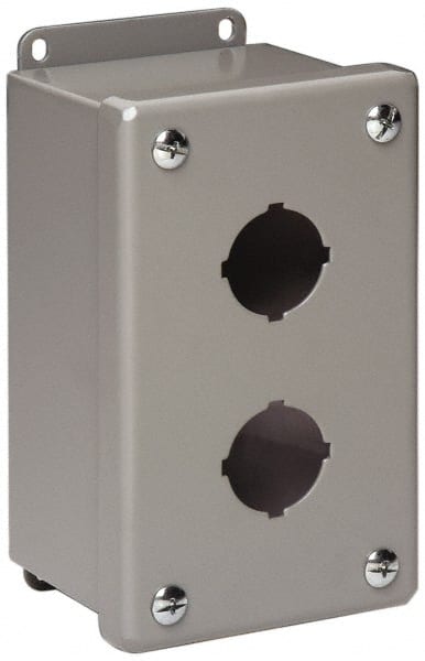 2 Hole, 1.203 Inch Hole Diameter, Stainless Steel Pushbutton Switch Enclosure MPN:78205113695