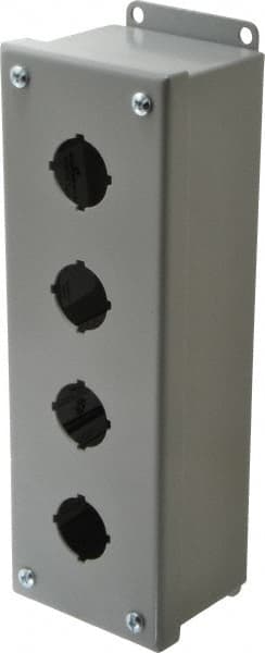 4 Hole, 1.203 Inch Hole Diameter, Steel Pushbutton Switch Enclosure MPN:78205170246
