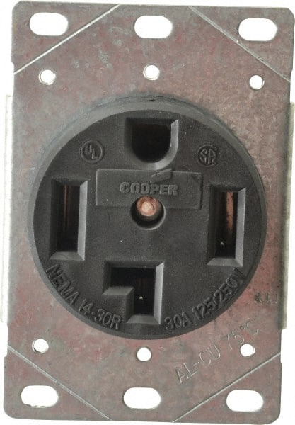 Straight Blade Single Receptacle: NEMA 14-30R, 30 Amps, Ungrounded MPN:1257-SP