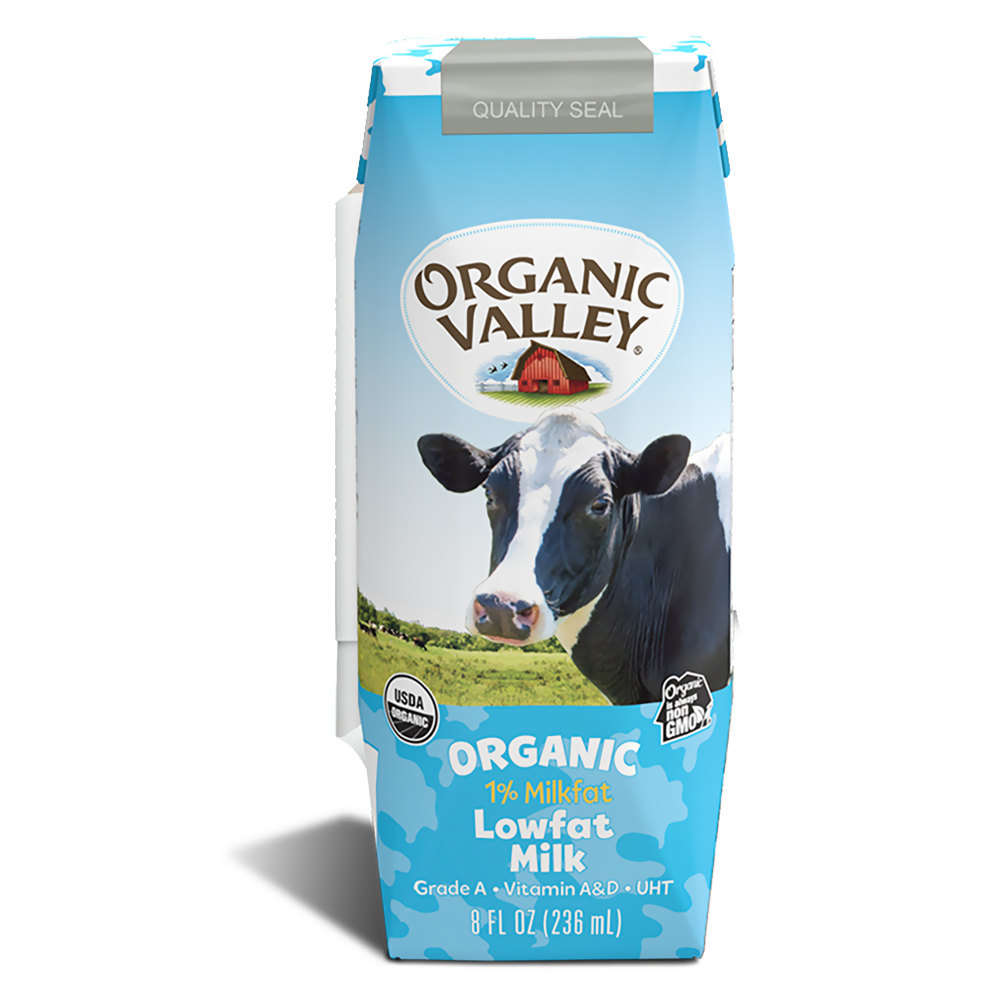 Organic Valley Aseptic Single-Serve Milk Boxes, 8 Oz, Pack Of 24 Boxes MPN:093966002225