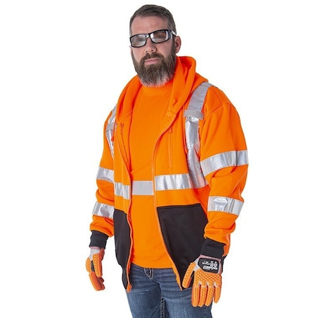 Sweatshirt, Hooded, Orange, Class MPN:SJ400-3XL