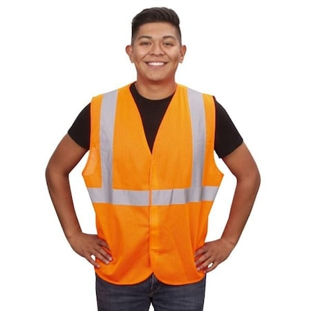 Safety Vest, Type R, Class 2, Orange Mesh MPN:V210PM