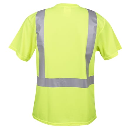 T Shirt Crew Neck, Lime, Short Sleeves MPN:V411M