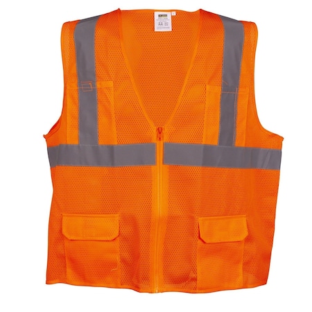Surveyors Safety Vest, Orange Mesh MPN:VS270PM