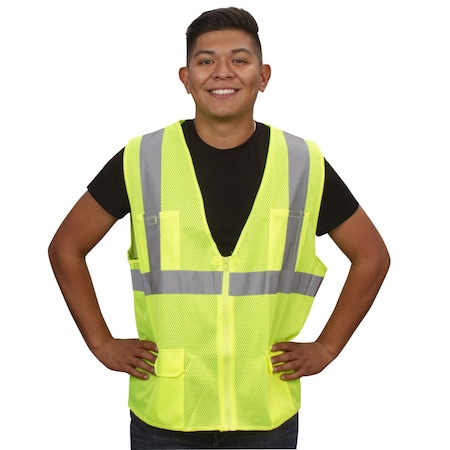 Safety Vest, Lime Mesh, 2