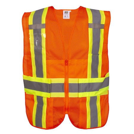 Expandable Safety Vest, Type, Orange Mesh MPN:VS290PS/XL