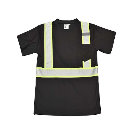 Safety Shirt, 2 Tone Reflective Tape, Blk MPN:VSB151M
