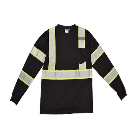 Safety Shirt, Long Sleeves, Black MPN:VSB1614XL