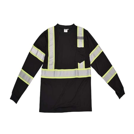 Safety Shirt, Long Sleeves, Black MPN:VSB161L