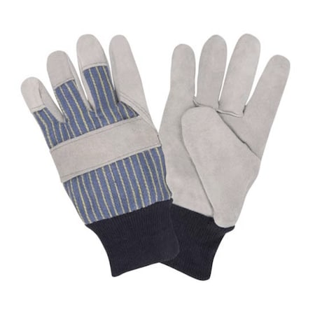 Leather Palm Gloves, Blue Knit Wrist, PK12 MPN:7140L