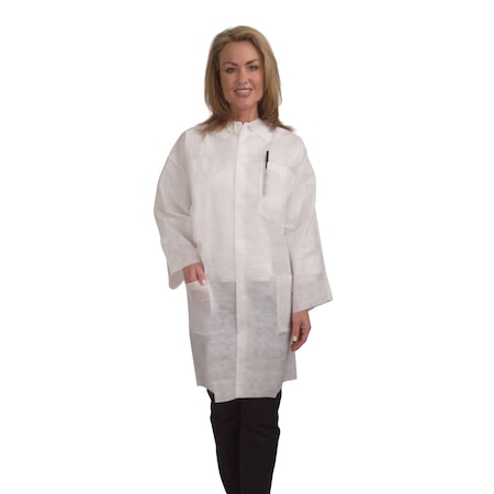 Disposable Lab Coat, Polypropylene, 50 PK MPN:LC55L