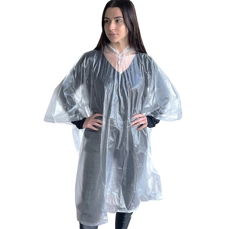 Rain Poncho, Clear, Size 52