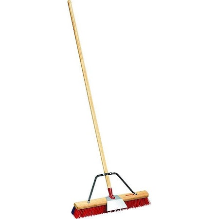 24 in Sweep Face Push Broom, Medium/Stiff Combination, Red MPN:BM 61002