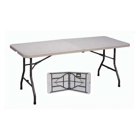 Rectangle Economy Blow Molded Folds in Half Folding Utility Table, Blow Molded Plastic Top MPN:CP3072FM-23