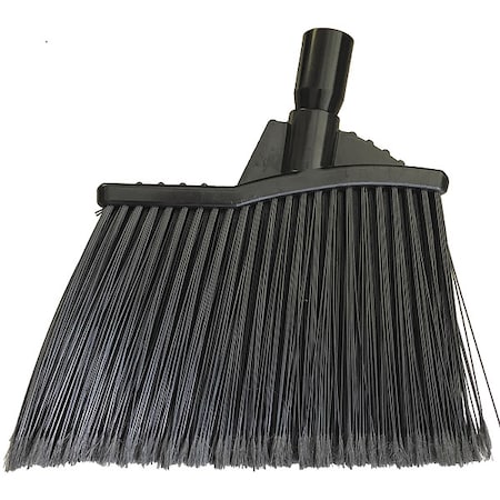 9 in Sweep Face Angle Broom, Medium, Black MPN:1NFG3