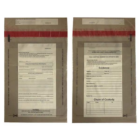 Evidence Bag, Dual Sided, 12 x 9 In, PK100 MPN:C-3-2051