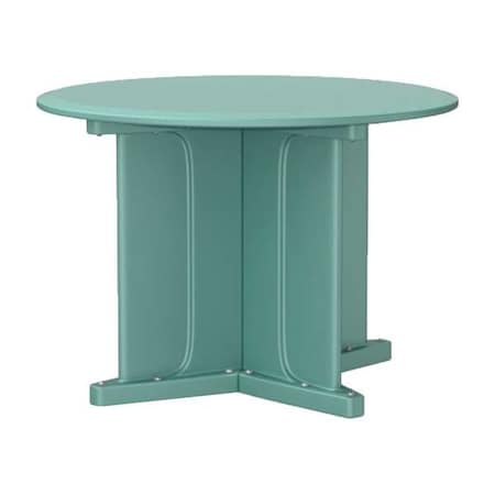 Circle Table, 42 in W, 42 in L, 29 in H, Polyethylene Top, Aqua MPN:66749AQ