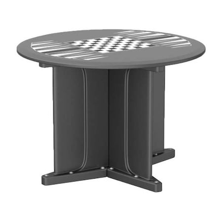 Circle Table, 42 in W, 42 in L, 29 in H, Polyethylene Top, Black MPN:66749BKGT