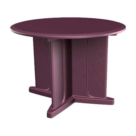 Circle Table, 42 in W, 42 in L, 29 in H, Polyethylene Top, Burgundy MPN:66749BY