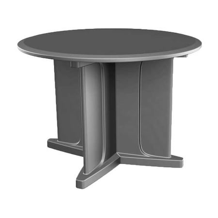 Circle Table, 42 in W, 42 in L, 29 in H, Polyethylene Top, Gray MPN:66749GY