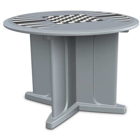 Circle Table, 42 in W, 42 in L, 29 in H, Polyethylene Top, Gray MPN:66749GYGT