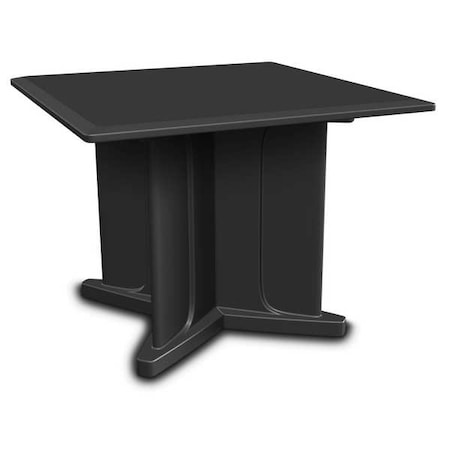 Square Table, 42 in W, 42 in L, 29 in H, Polyethylene Top, Black MPN:66750BK