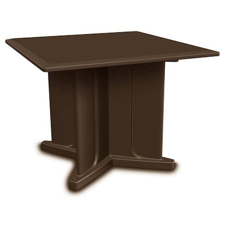 Square Table, 42 in W, 42 in L, 29 in H, Polyethylene Top, Brown MPN:66750BN