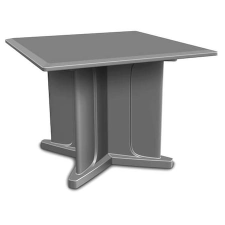 Square Table, 42 in W, 42 in L, 29 in H, Polyethylene Top, Gray MPN:66750GY