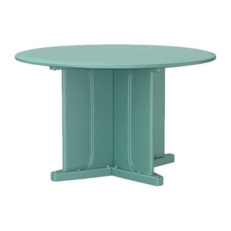 Circle Table, 48 in W, 48 in L, 29 in H, Polyethylene Top, Aqua MPN:66751AQ