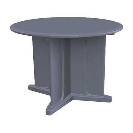 Circle Table, 48 in W, 48 in L, 29 in H, Polyethylene Top, Blue Gray MPN:66751BG