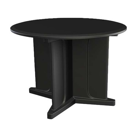 Circle Table, 48 in W, 48 in L, 29 in H, Polyethylene Top, Black MPN:66751BK
