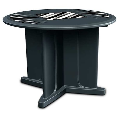 Circle Table, 48 in W, 48 in L, 29 in H, Polyethylene Top, Black MPN:66751BKGT