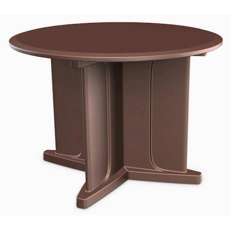 Circle Table, 48 in W, 48 in L, 29 in H, Polyethylene Top, Brown MPN:66751BN