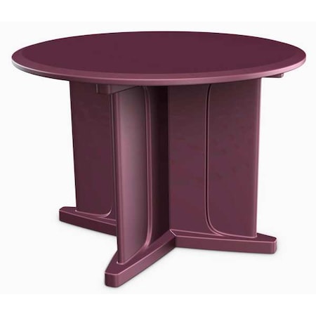 Circle Table, 48 in W, 48 in L, 29 in H, Polyethylene Top, Burgundy MPN:66751BY