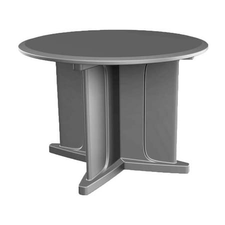 Circle Table, 48 in W, 48 in L, 29 in H, Polyethylene Top, Gray MPN:66751GY