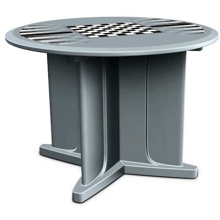 Circle Table, 48 in W, 48 in L, 29 in H, Polyethylene Top, Gray MPN:66751GYGT