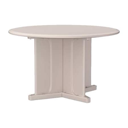 Circle Table, 48 in W, 48 in L, 29 in H, Polyethylene Top, Stone Gray MPN:66751SG