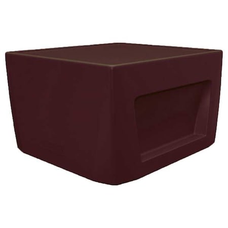 Rectangle End Table, 24 in W, 24 in L, 15 in H, Polyethylene, Burgundy MPN:126484BY