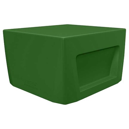 Rectangle End Table, 24 in W, 24 in L, 15 in H, Polyethylene, Green MPN:126484GNS
