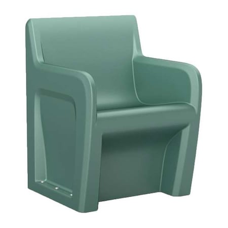 Arm Chair, Aqua Seat, 24 in W 24 in L 33 in H, Polyethylene Seat MPN:106484AQS
