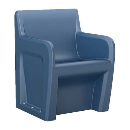 Arm Chair, Midnight Blue Seat, 24 in W 24 in L 33 in H, Polyethylene Seat MPN:106484MB