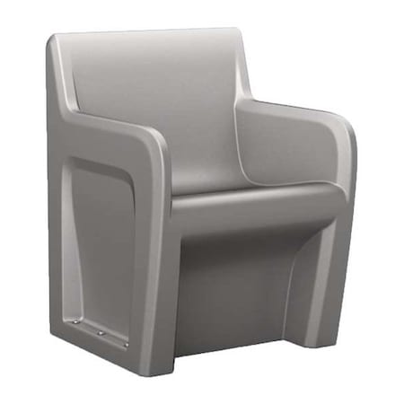 Arm Chair, Stone Gray Seat, 24 in W 24 in L 33 in H, Polyethylene Seat MPN:106484SG