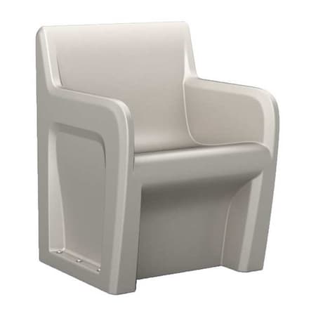 Arm Chair, Stone Gray Seat, 24 in W 24 in L 33 in H, Polyethylene Seat MPN:106484SGS