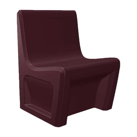 Armless Chair, Burgundy Seat, 24 in W 24 in L 33 in H, Polyethylene Seat MPN:116484BY