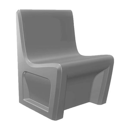Armless Chair, Gray Seat, 24 in W 24 in L 33 in H, Polyethylene Seat MPN:116484GYS